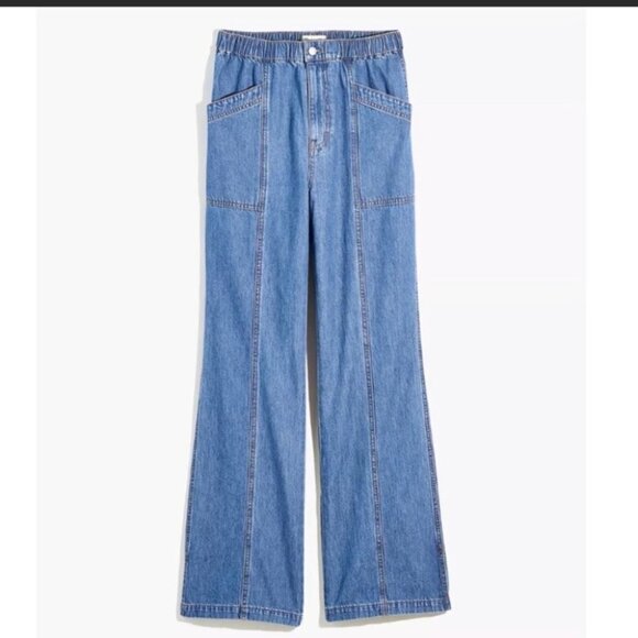 Madewell | Denim Elastic Waist Loose Flare Pants | ND625 Spring 2022 - Picture 12 of 13